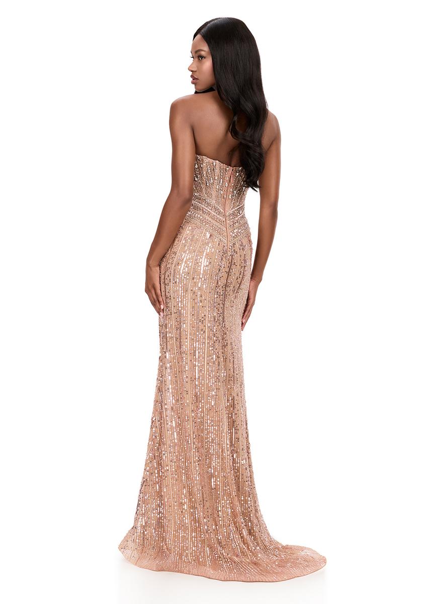 ASHLEYlauren Drop Waist Beaded Prom Dress 12274 - Image 12