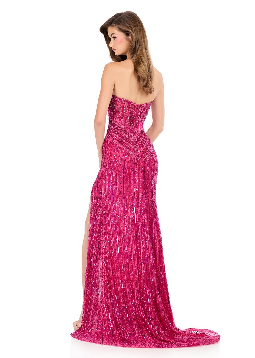 ASHLEYlauren Drop Waist Beaded Prom Dress 12274 - Image 16