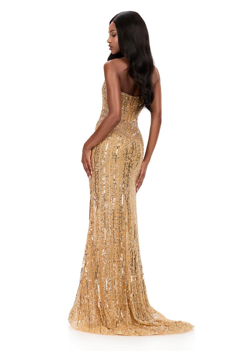 ASHLEYlauren Drop Waist Beaded Prom Dress 12274 - Image 8
