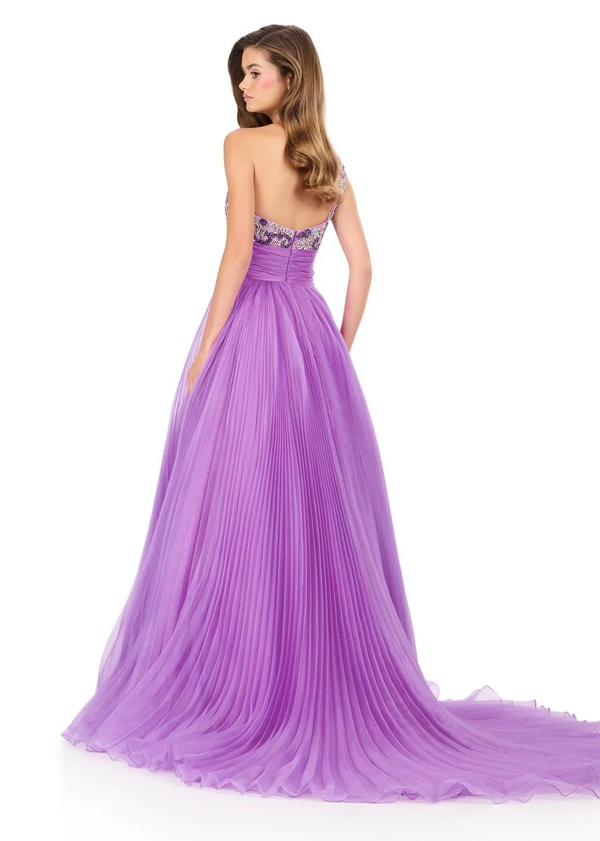 ASHLEYlauren Pleated Skirt Prom Dress 12275 - Image 2
