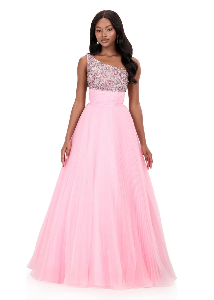 ASHLEYlauren Pleated Skirt Prom Dress 12275 - Image 5
