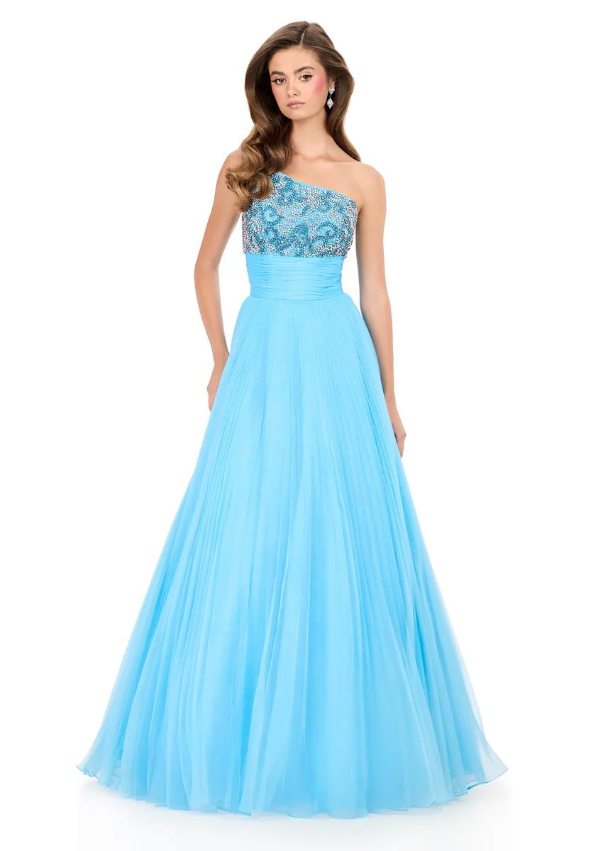 ASHLEYlauren Pleated Skirt Prom Dress 12275 - Image 7