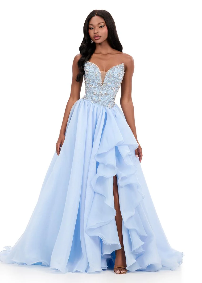 ASHLEYlauren Layered Organza Ball Gown Prom Dress 12281 - Image 3