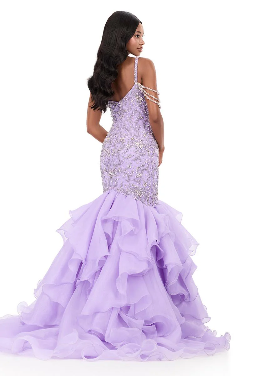 ASHLEYlauren Beaded Fitted Prom Dress 12282 - Image 3