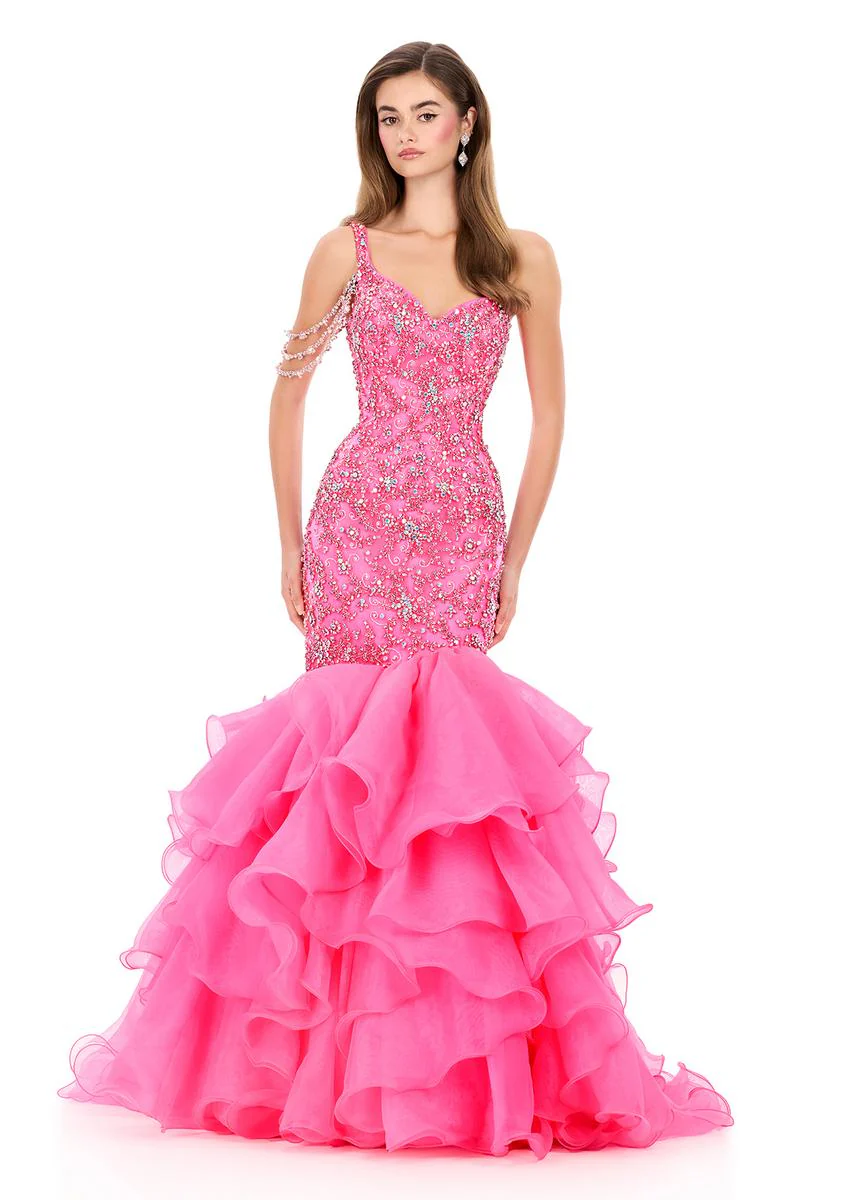 ASHLEYlauren Beaded Fitted Prom Dress 12282 - Image 4