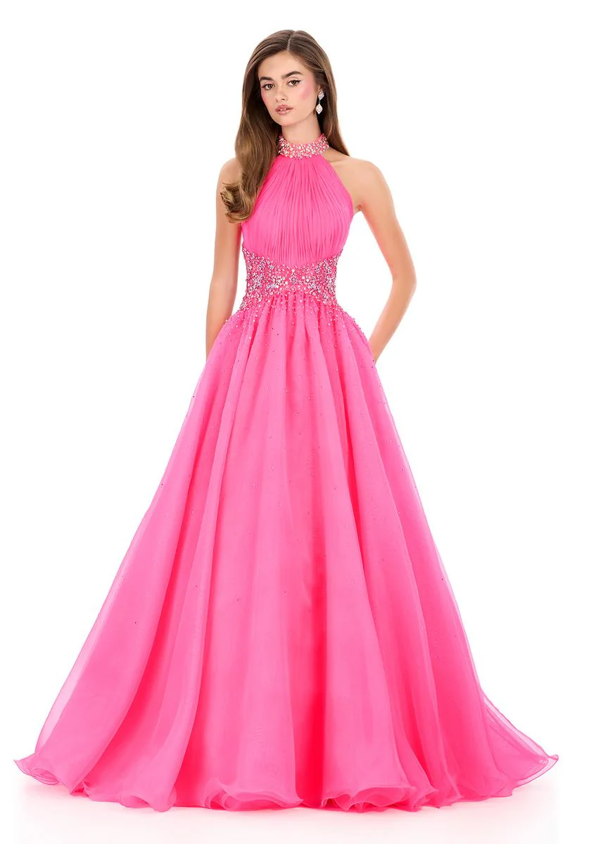 ASHLEYlauren Organza Ballgown Prom Dress 12283 - Image 3