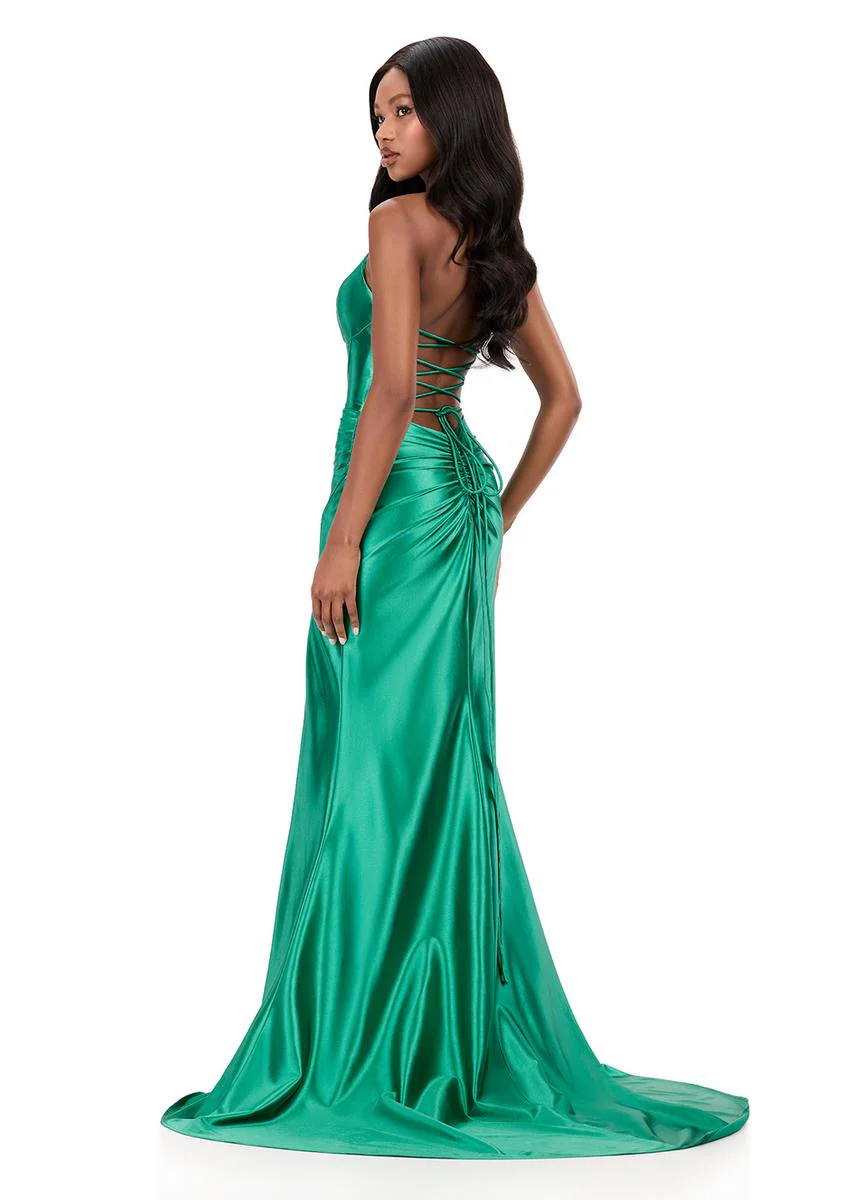 ASHLEYlauren Jersey Plunging Prom Dress 12285 - Image 7