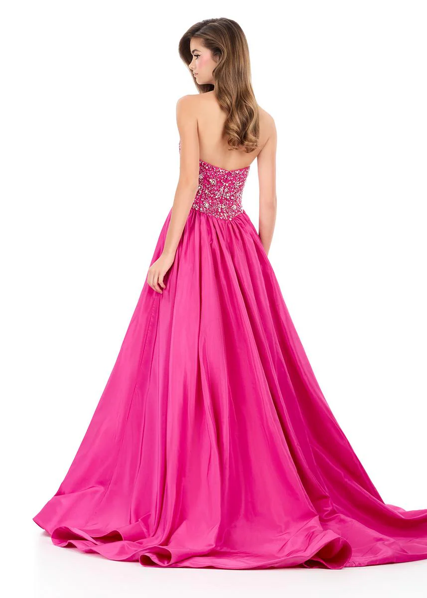 ASHLEYlauren Taffeta Halter Pageant Dress 12299 - Image 3