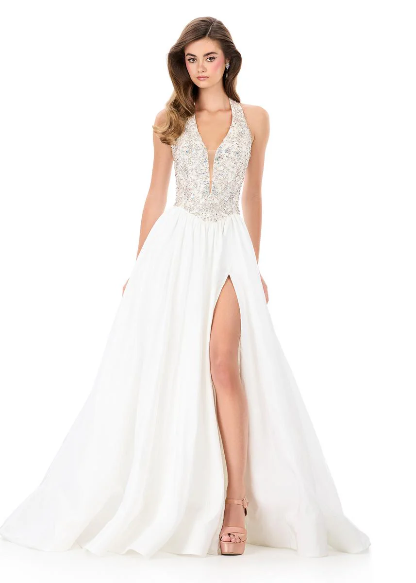 ASHLEYlauren Taffeta Halter Pageant Dress 12299 - Image 6