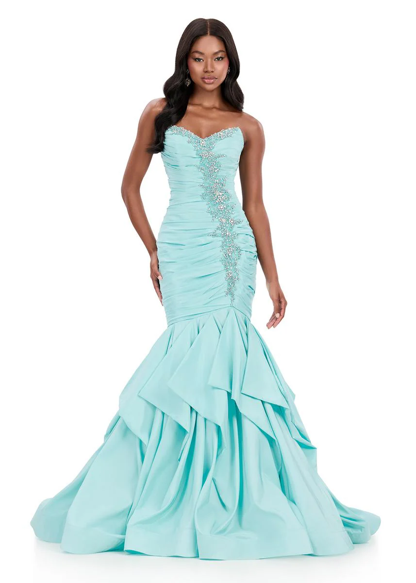 ASHLEYlauren Ruched Mermaid Prom Dress 12301 - Image 5