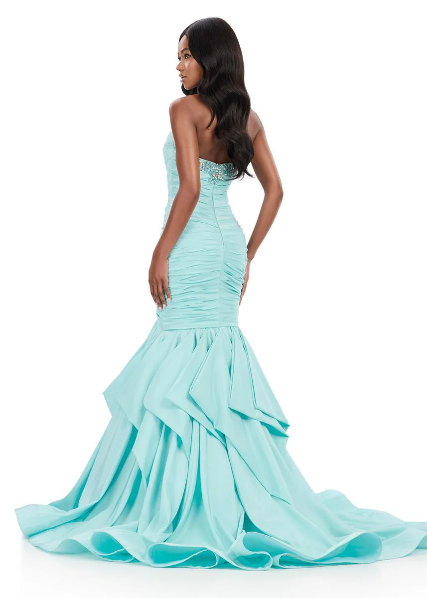 ASHLEYlauren Ruched Mermaid Prom Dress 12301 - Image 6