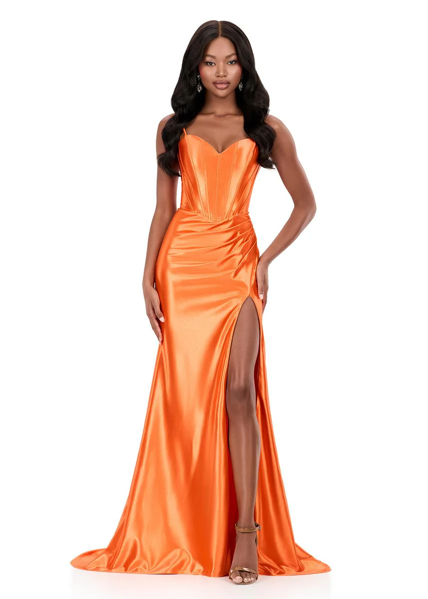 ASHLEYlauren Tight Ruched Corset Prom Dress 12303 - Image 7