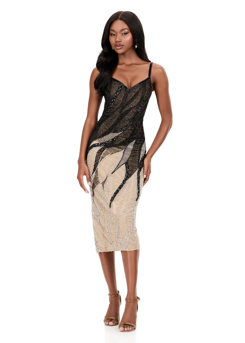ASHLEYlauren Beaded Long Prom Dress 12330
