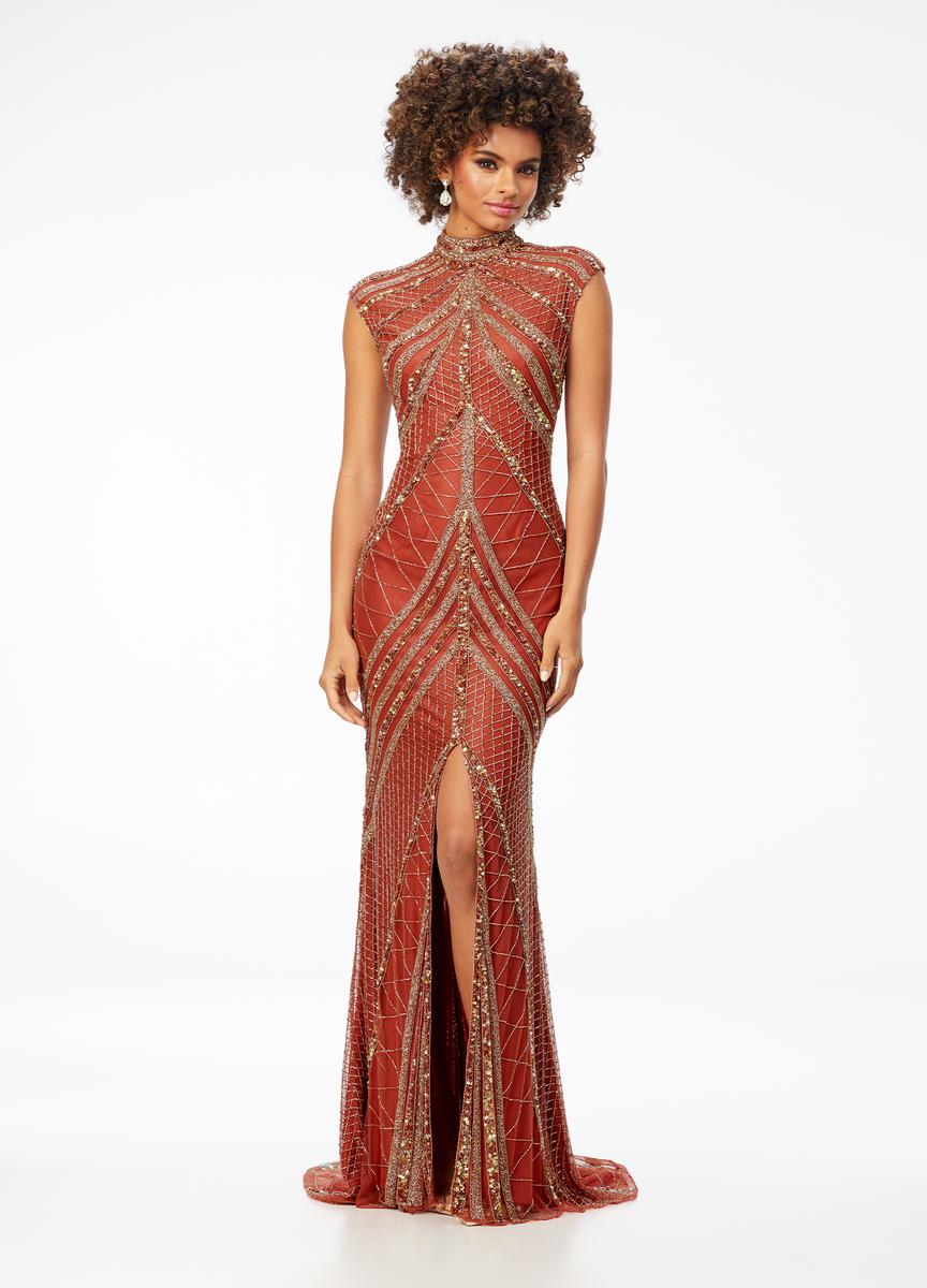 AshleyLauren Cap Sleeve Beaded Prom Dress 1624 - Image 18