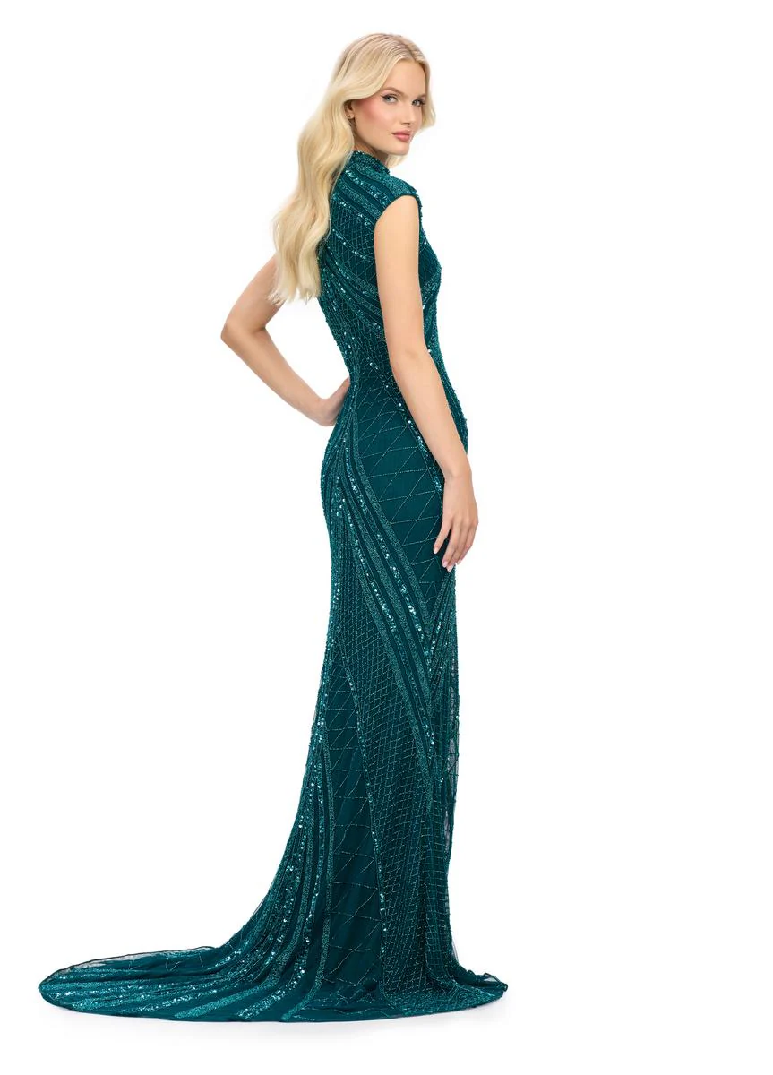 AshleyLauren Cap Sleeve Beaded Prom Dress 1624 - B - Image 25