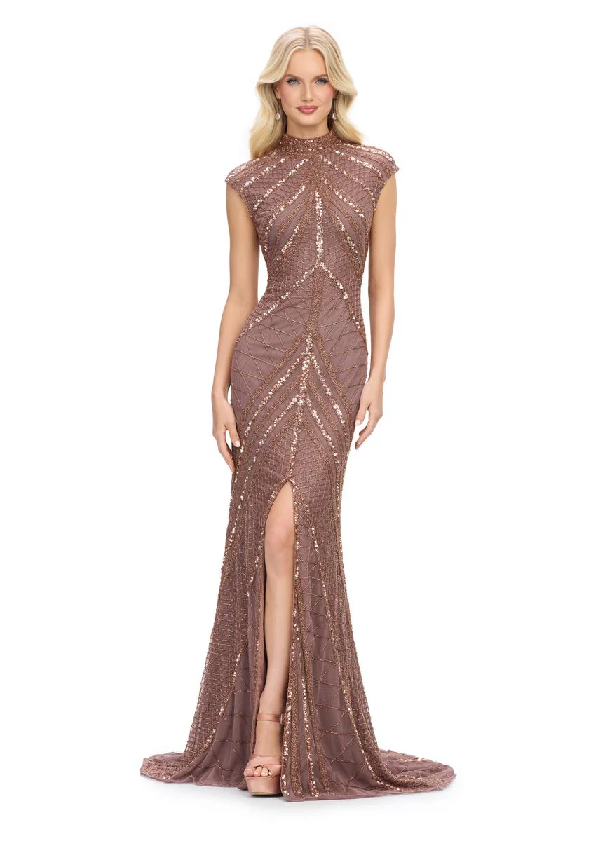 AshleyLauren Cap Sleeve Beaded Prom Dress 1624 - B - Image 30
