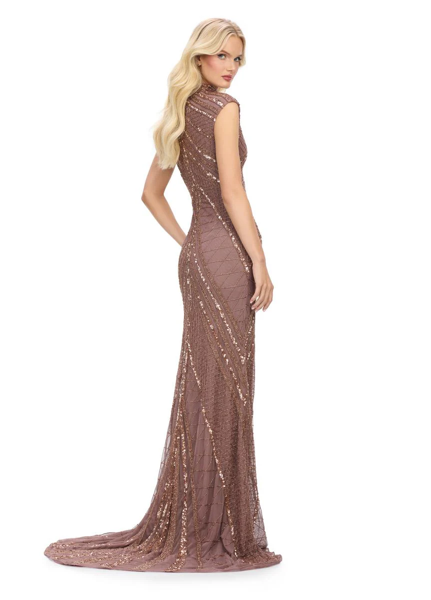 AshleyLauren Cap Sleeve Beaded Prom Dress 1624 - B - Image 31