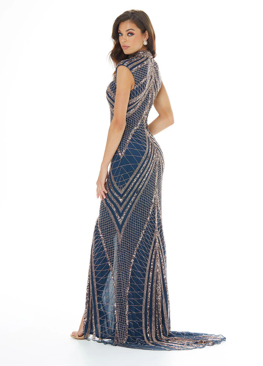 AshleyLauren Cap Sleeve Beaded Prom Dress 1624 - B - Image 37