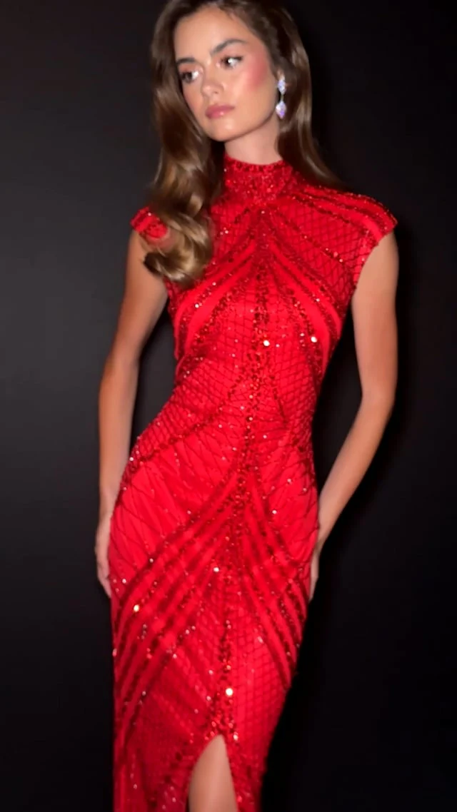 AshleyLauren Cap Sleeve Beaded Prom Dress 1624 - B - Image 40