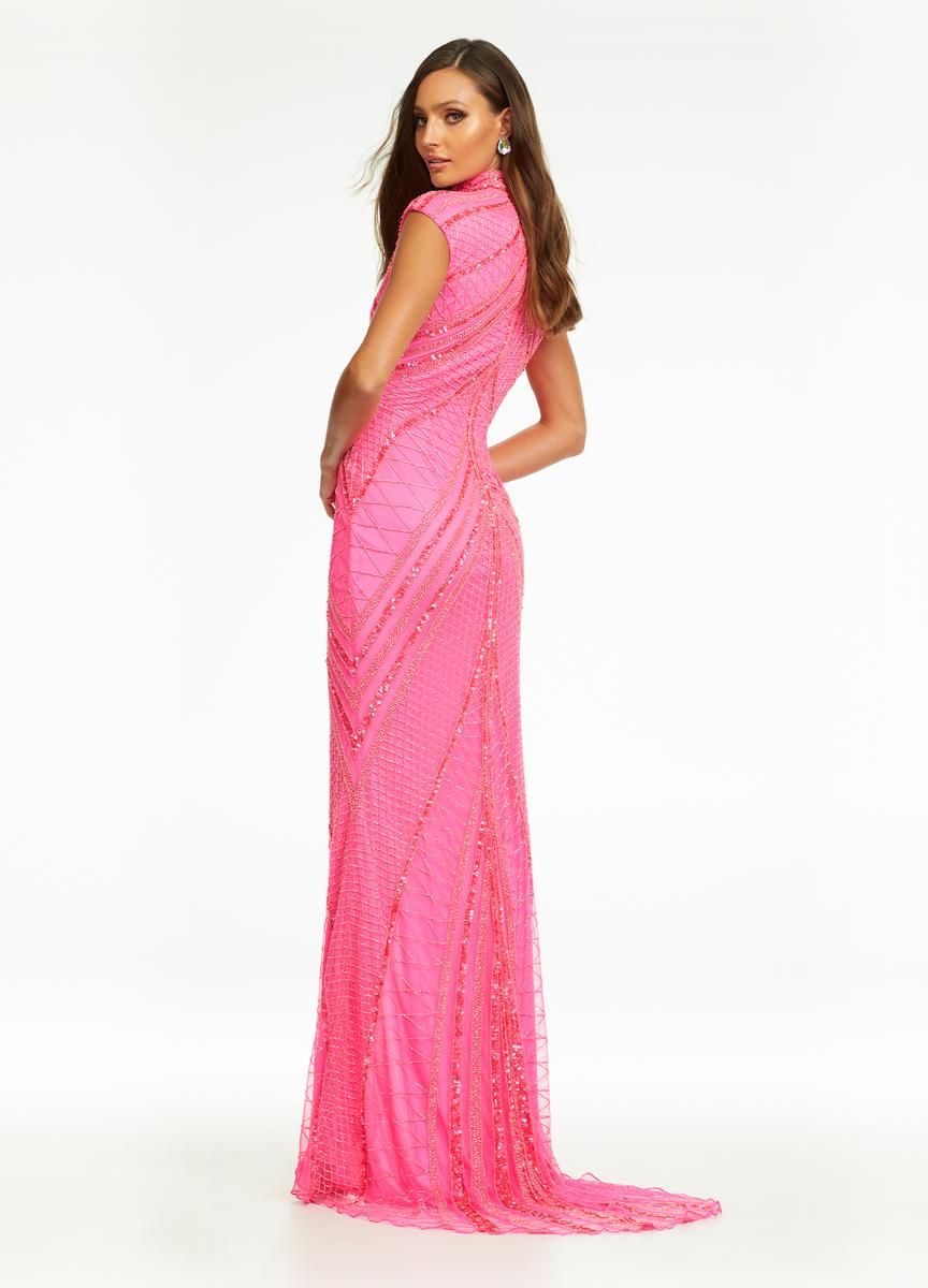 AshleyLauren Cap Sleeve Beaded Prom Dress 1624 - B - Image 7