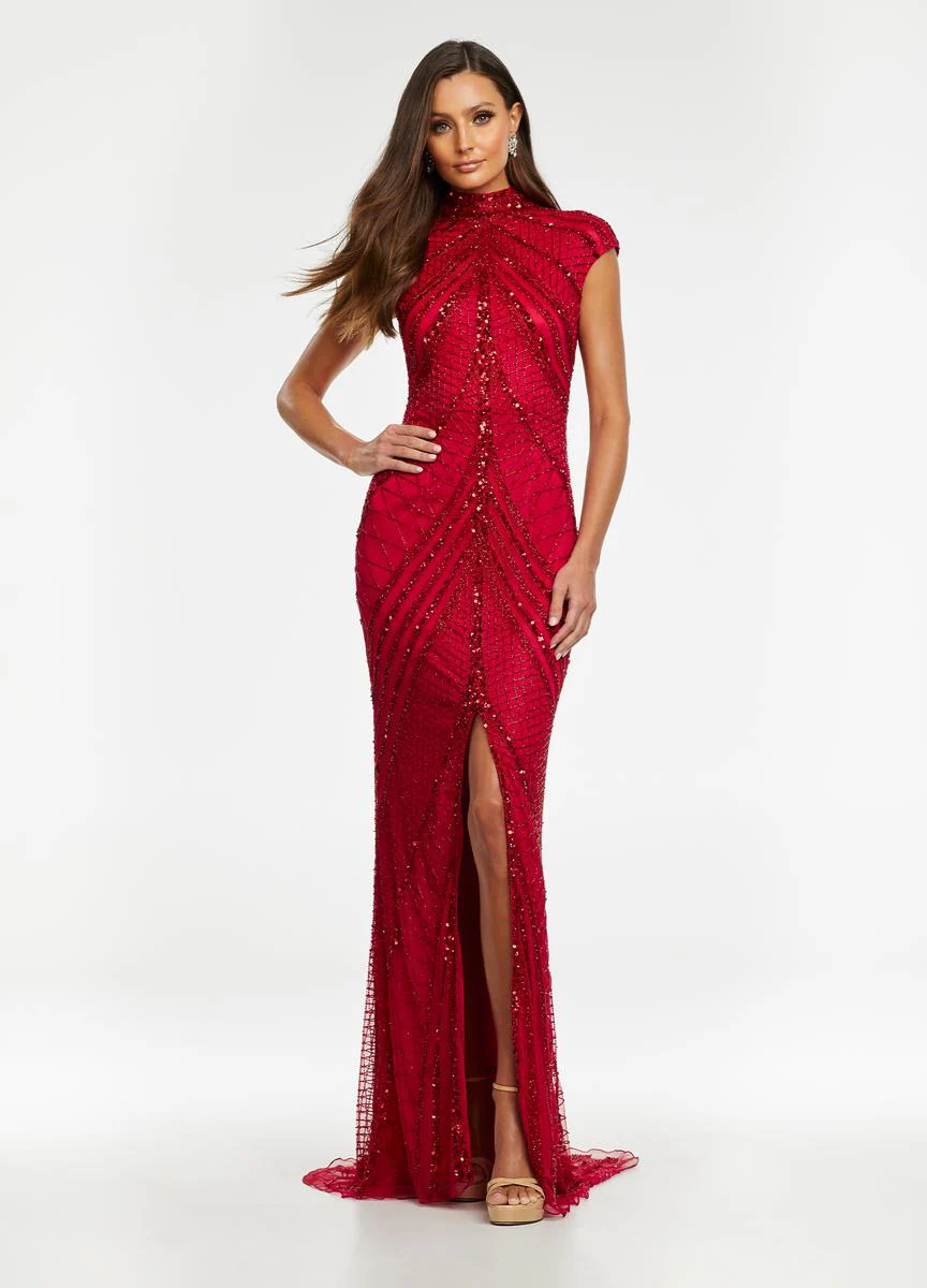 AshleyLauren Cap Sleeve Beaded Prom Dress 1624 - B - Image 8