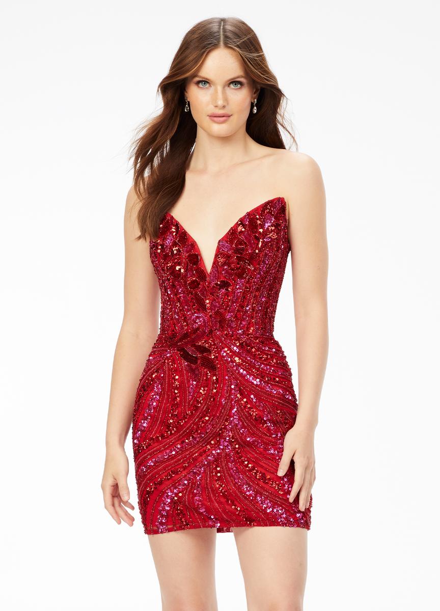 ASHLEYlauren Strapless Sequin Homecoming Dress 4500 - Image 7