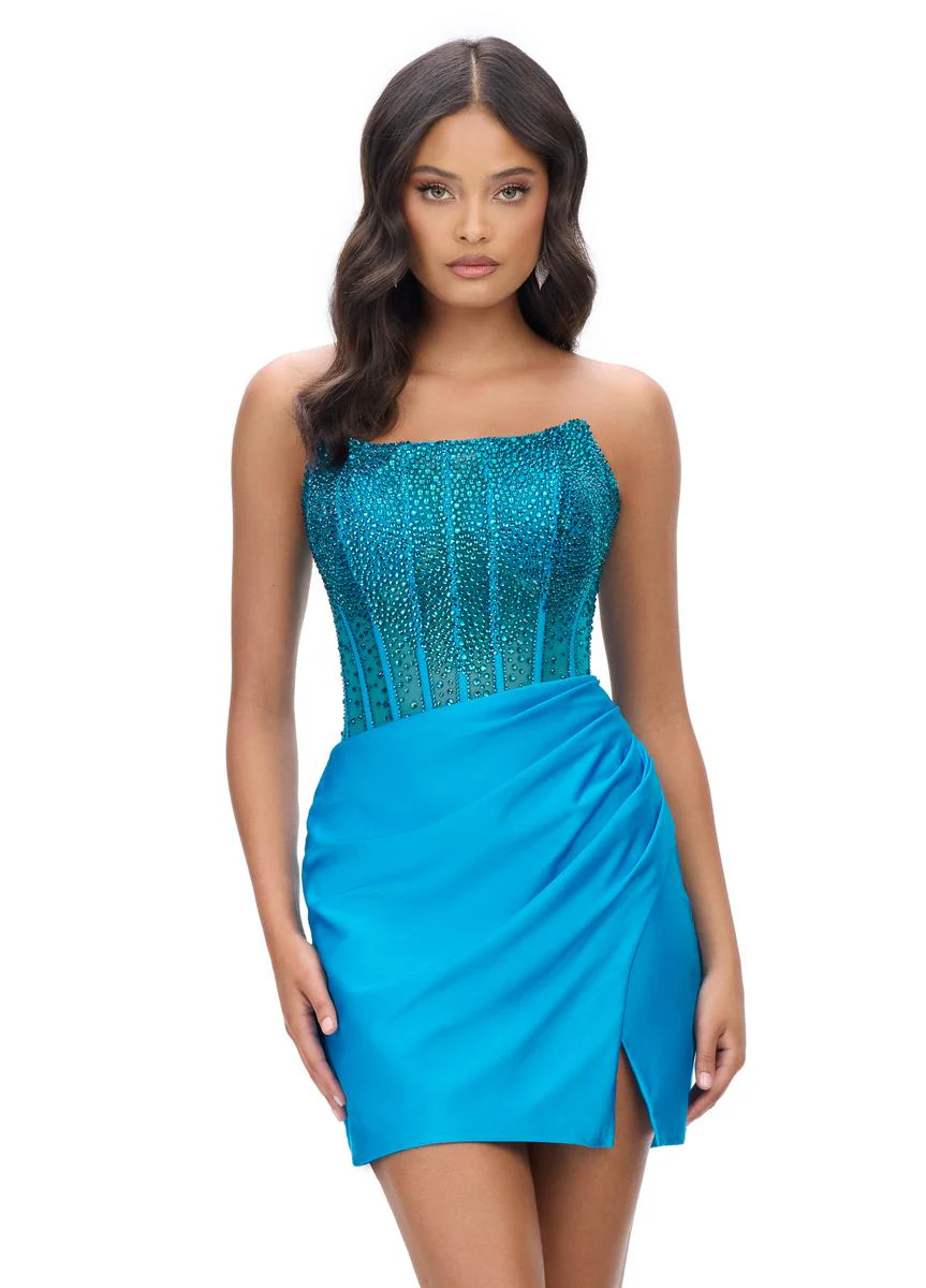 ASHLEYlauren Illusion Corset Homecoming Dress 4686 - Image 13