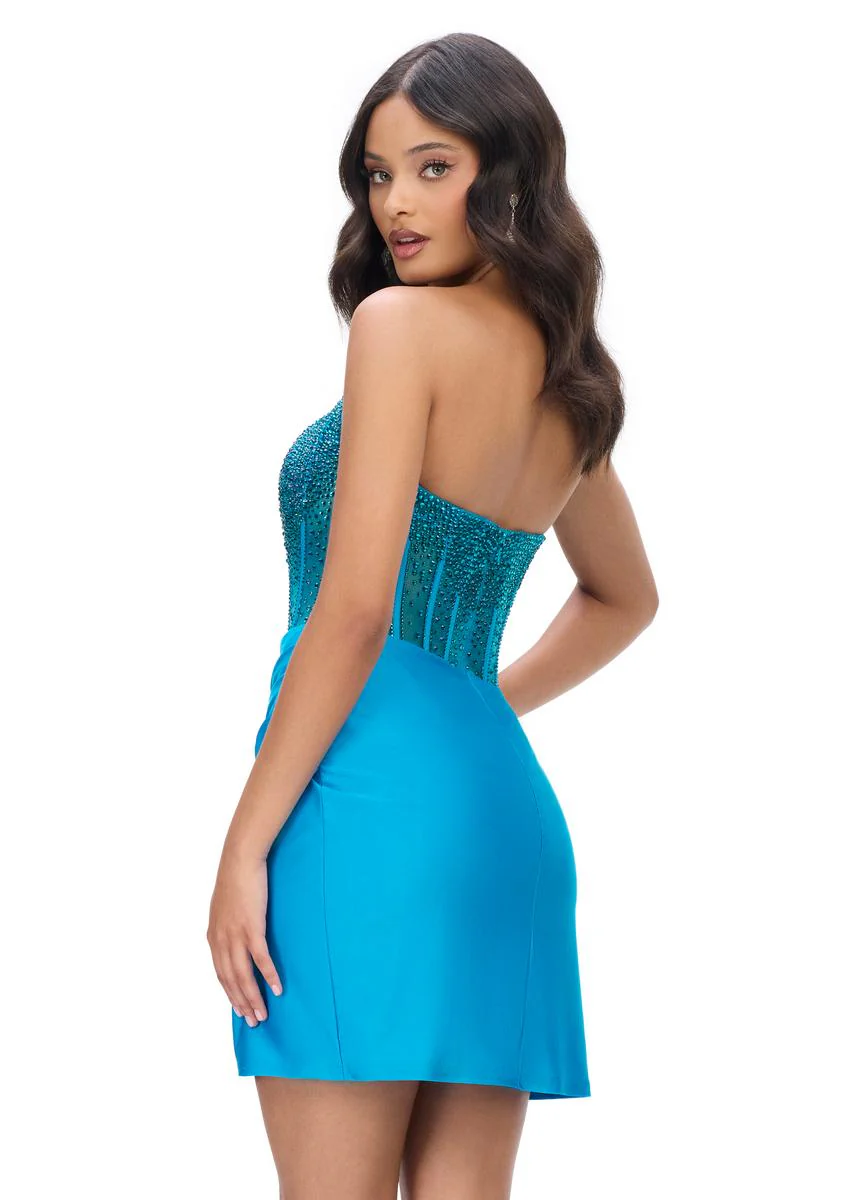 ASHLEYlauren Illusion Corset Homecoming Dress 4686 - Image 14