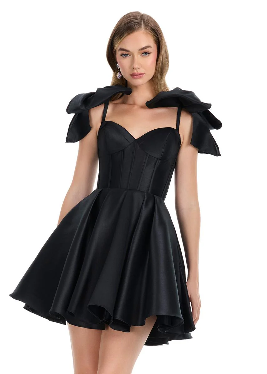ASHLEYlauren A-Line Satin HoCo Dress 4855 - Image 7