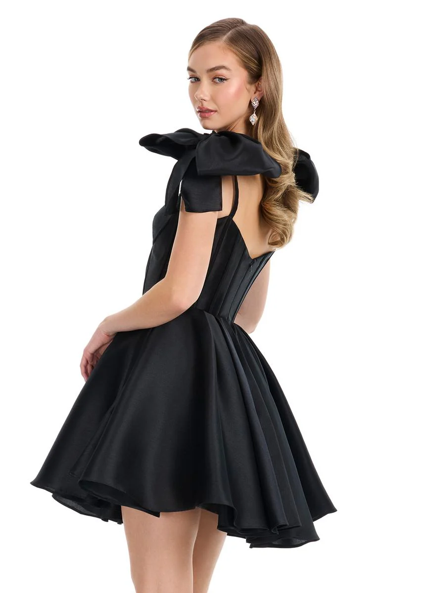ASHLEYlauren A-Line Satin HoCo Dress 4855 - Image 8