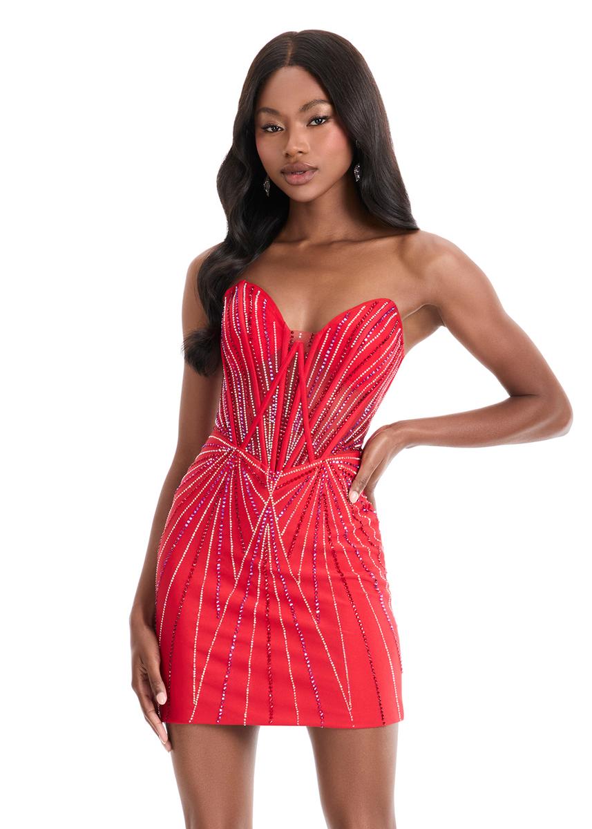 ASHLEYlauren Illusion Strapless HoCo Dress 4859 - Image 3
