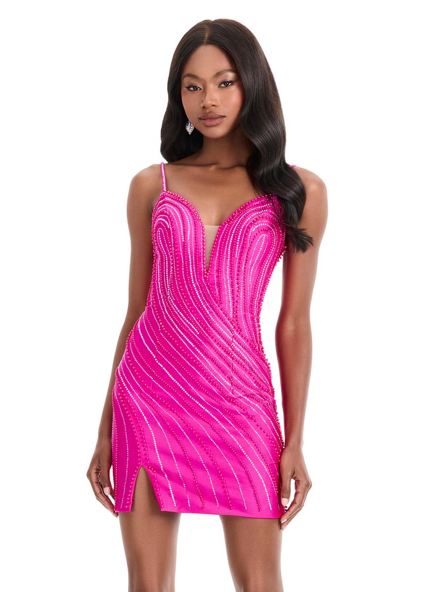 ASHLEYlauren Tight Beaded HoCo Dress 4860 - Image 3
