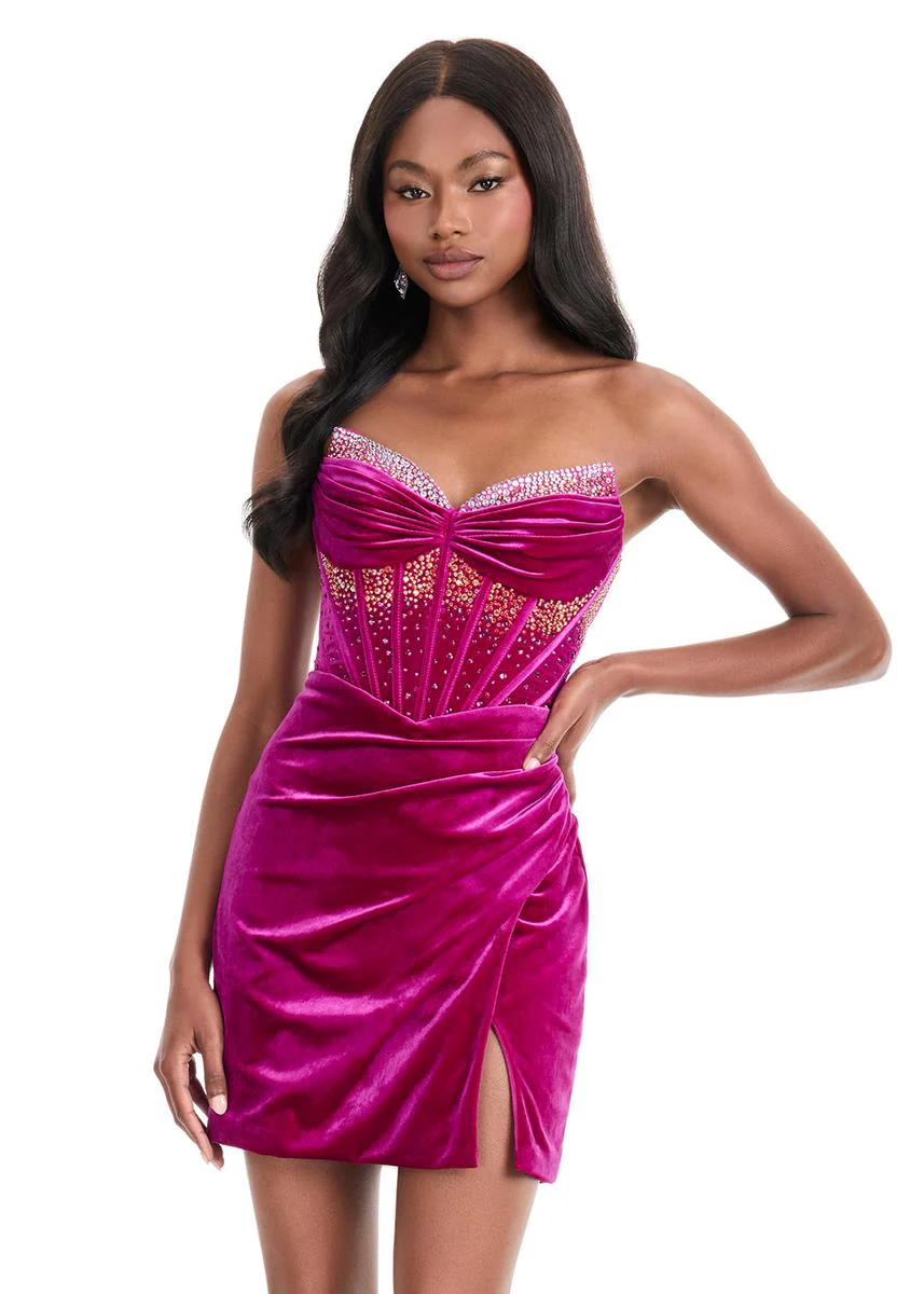 ASHLEYlauren Velvet Corset HoCo Dress 4865
