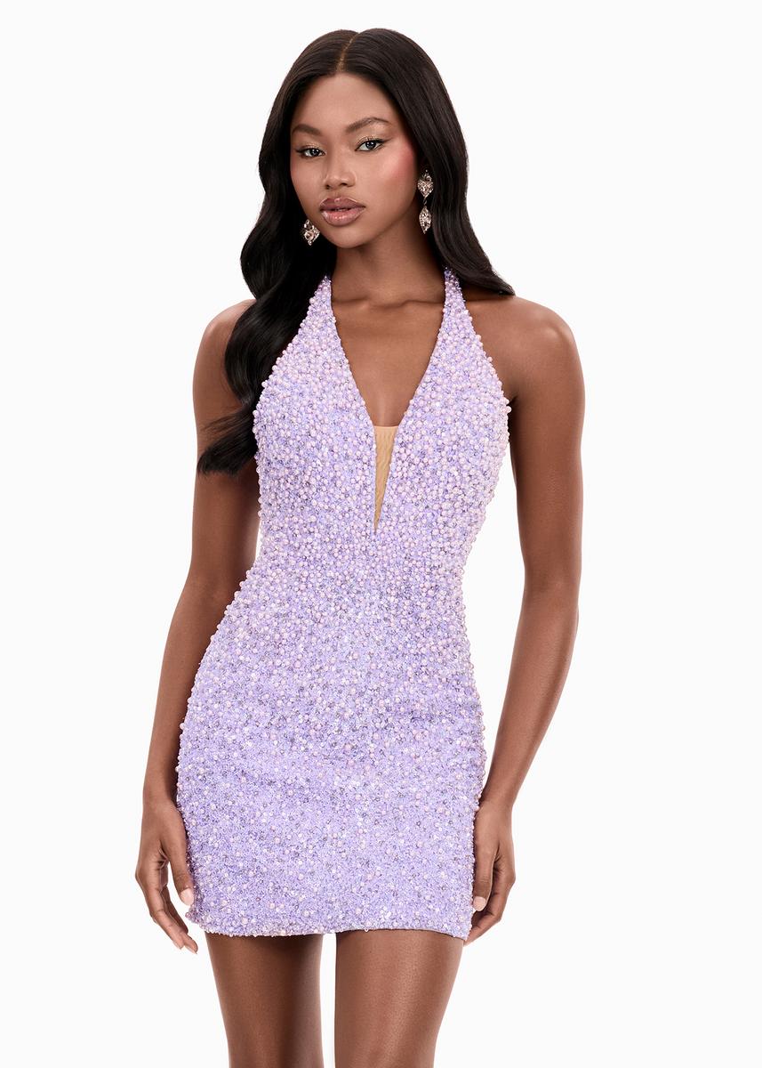ASHLEYlauren Halter Open Back Fitted Short Dress 4956 - Image 14