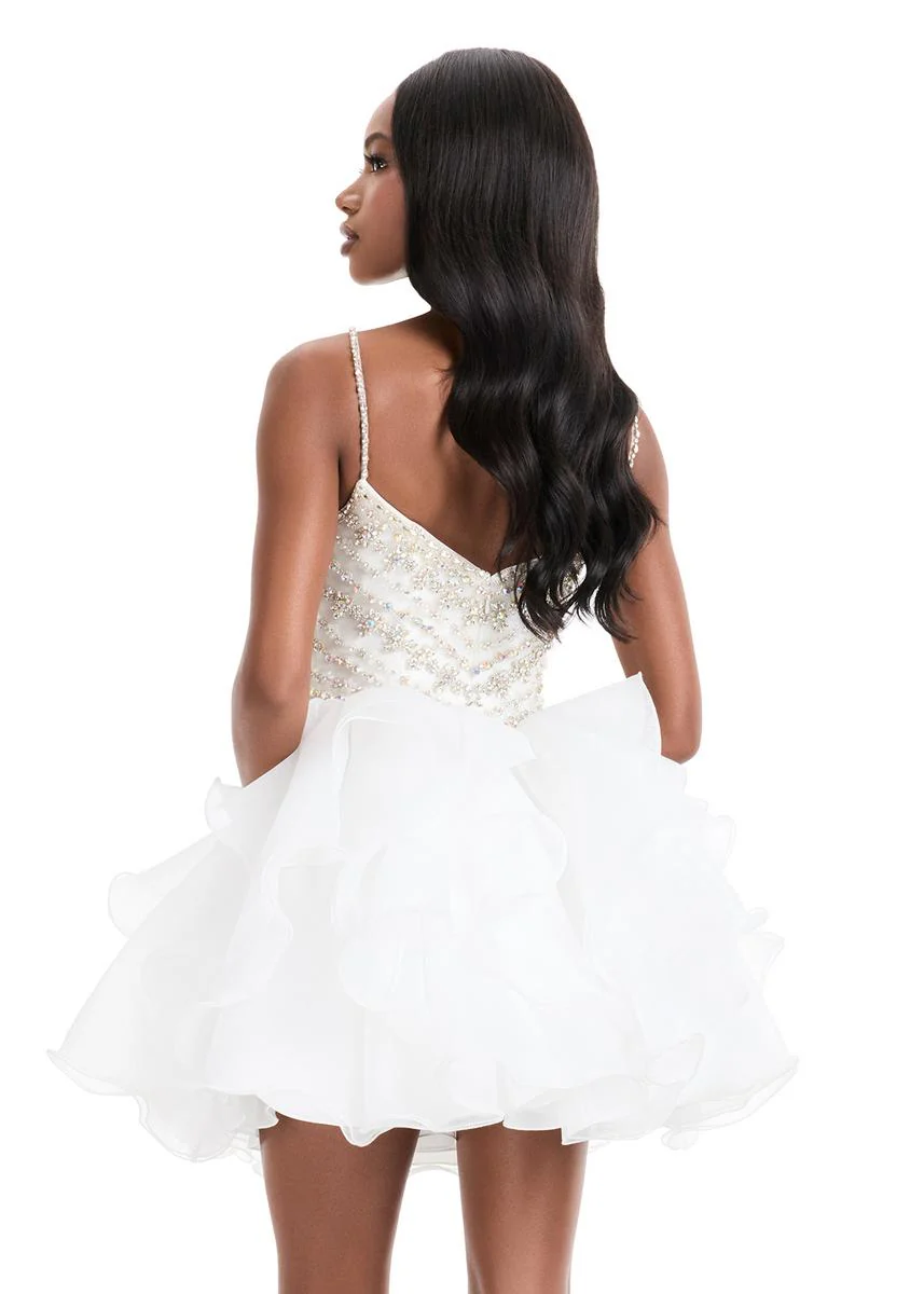 ASHLEYlauren Short Ruffle Homecoming Dress 4964 - Image 6