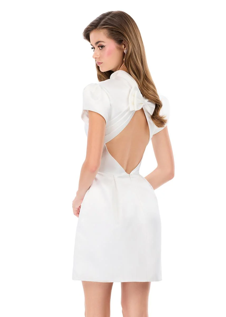 ASHLEYlauren High Neck Open Back Short Dress 4969 - Image 6