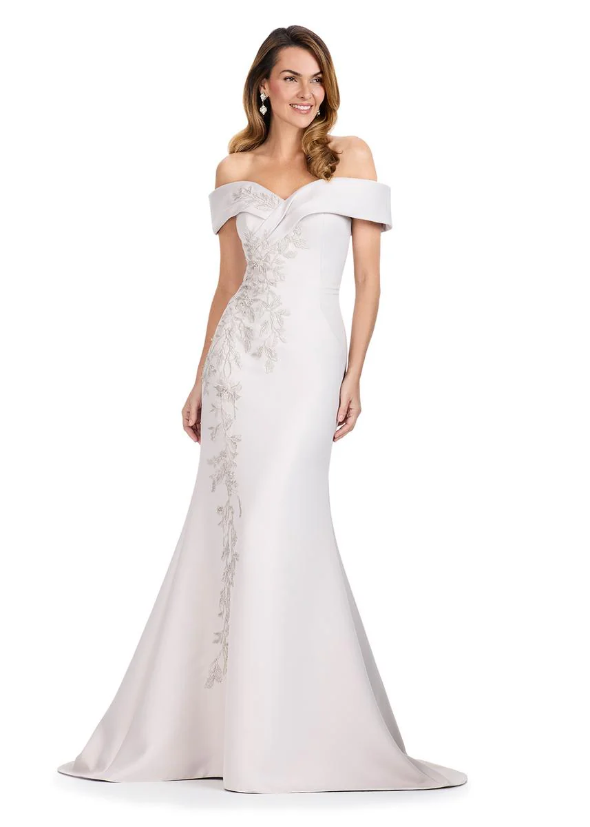 ASHLEYlauren Floral Off-Shoulder Evening Dress E12094 - Image 5