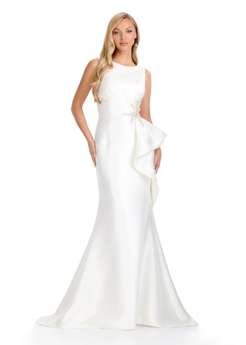ASHLEYlauren High Neck Embellishment Evening Dress E12098 - Image 5