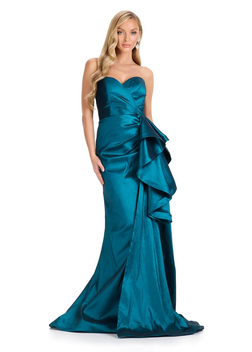 ASHLEYlauren Strapless Taffeta Evening Dress E12118 - Image 5