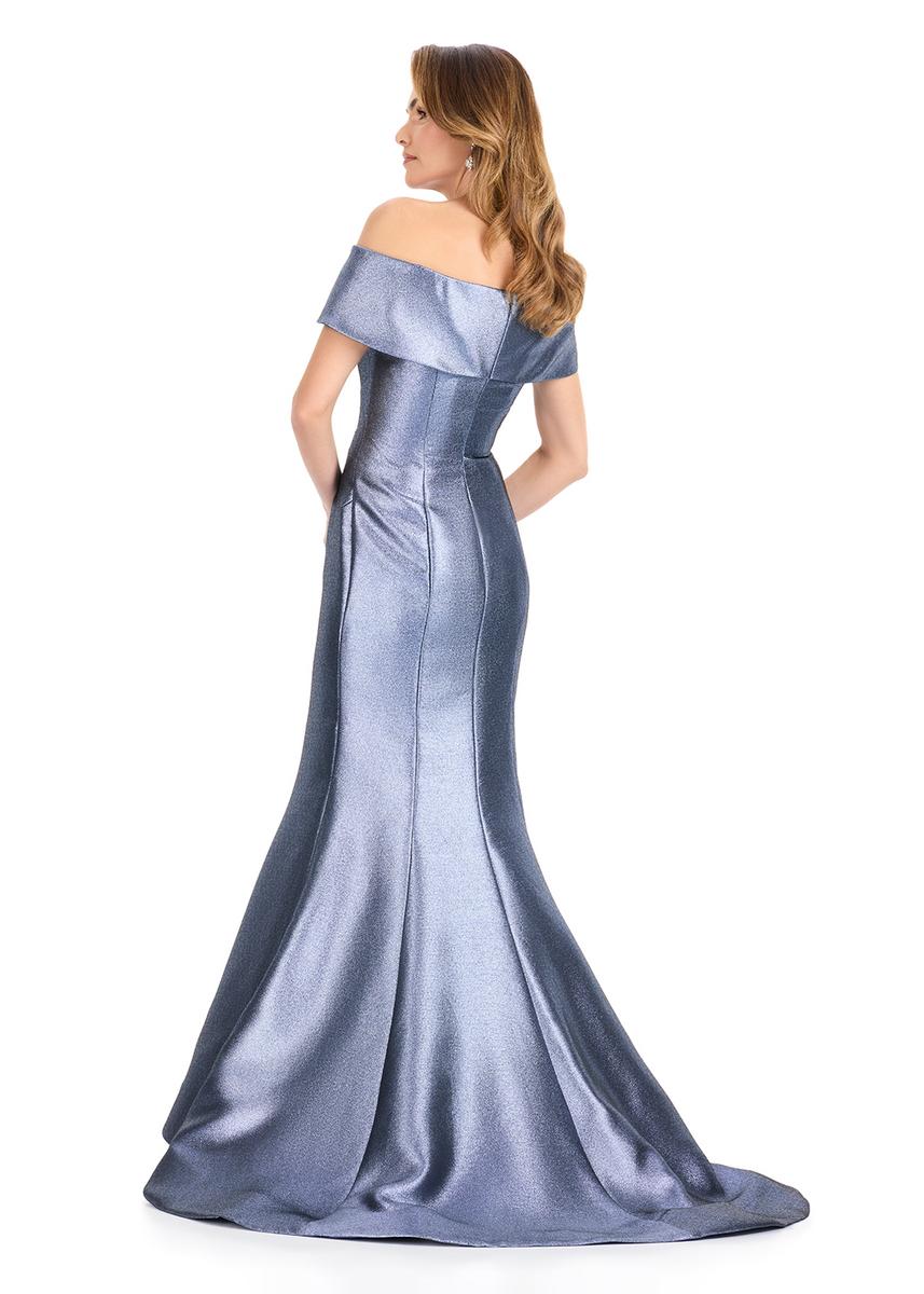 ASHLEYlauren Off The Shoulder Metallic Mermaid Dress E12135 - Image 2