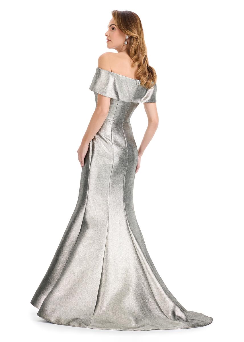 ASHLEYlauren Off The Shoulder Metallic Mermaid Dress E12135 - Image 6