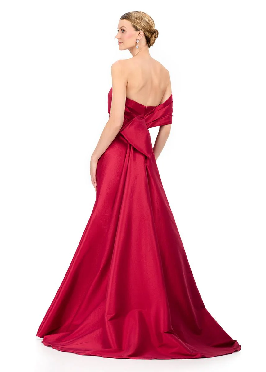 ASHLEYlauren One Shoulder Bow Detail Fitted Dress E12323 - Image 2