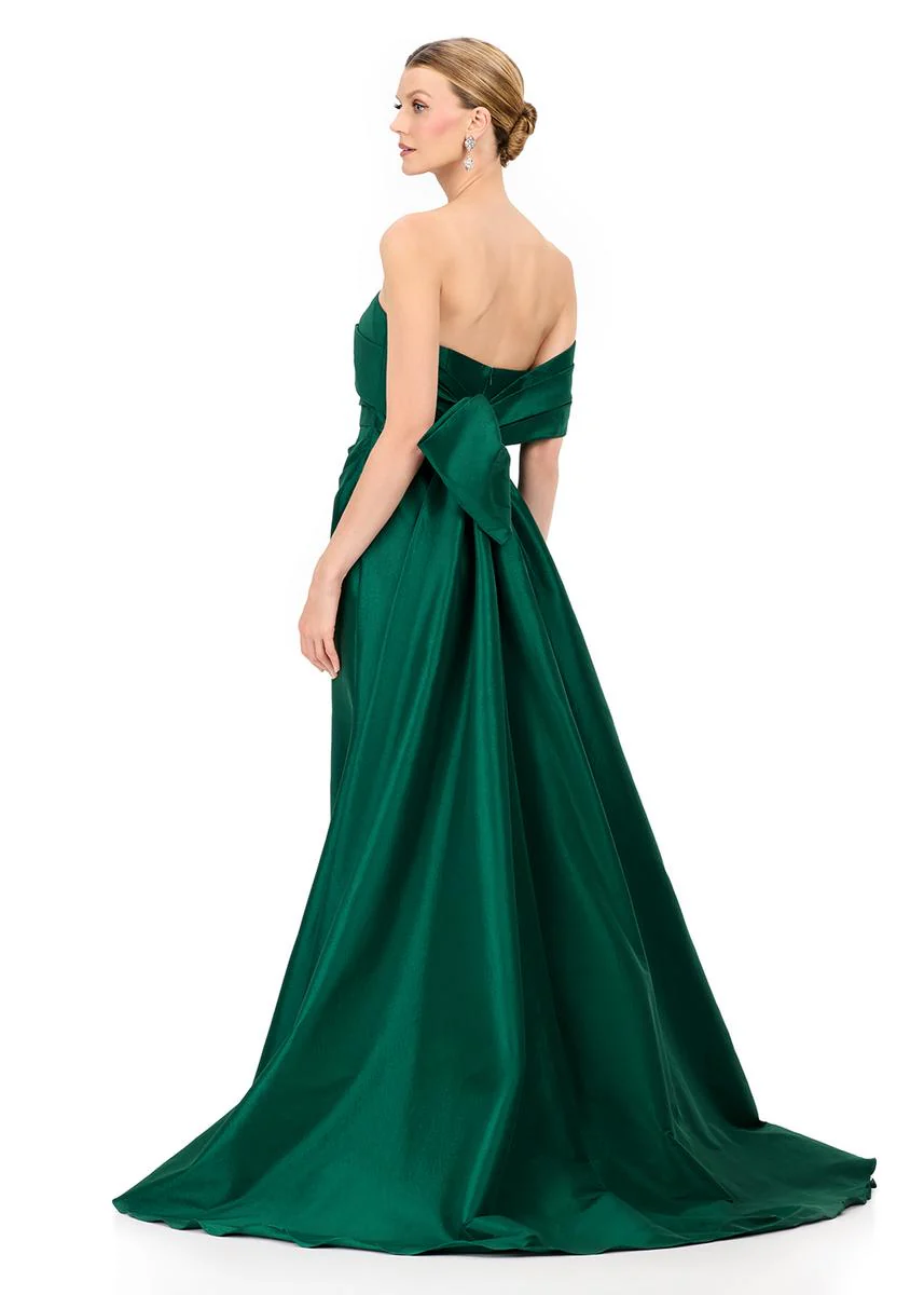 ASHLEYlauren One Shoulder Bow Detail Fitted Dress E12323 - Image 4