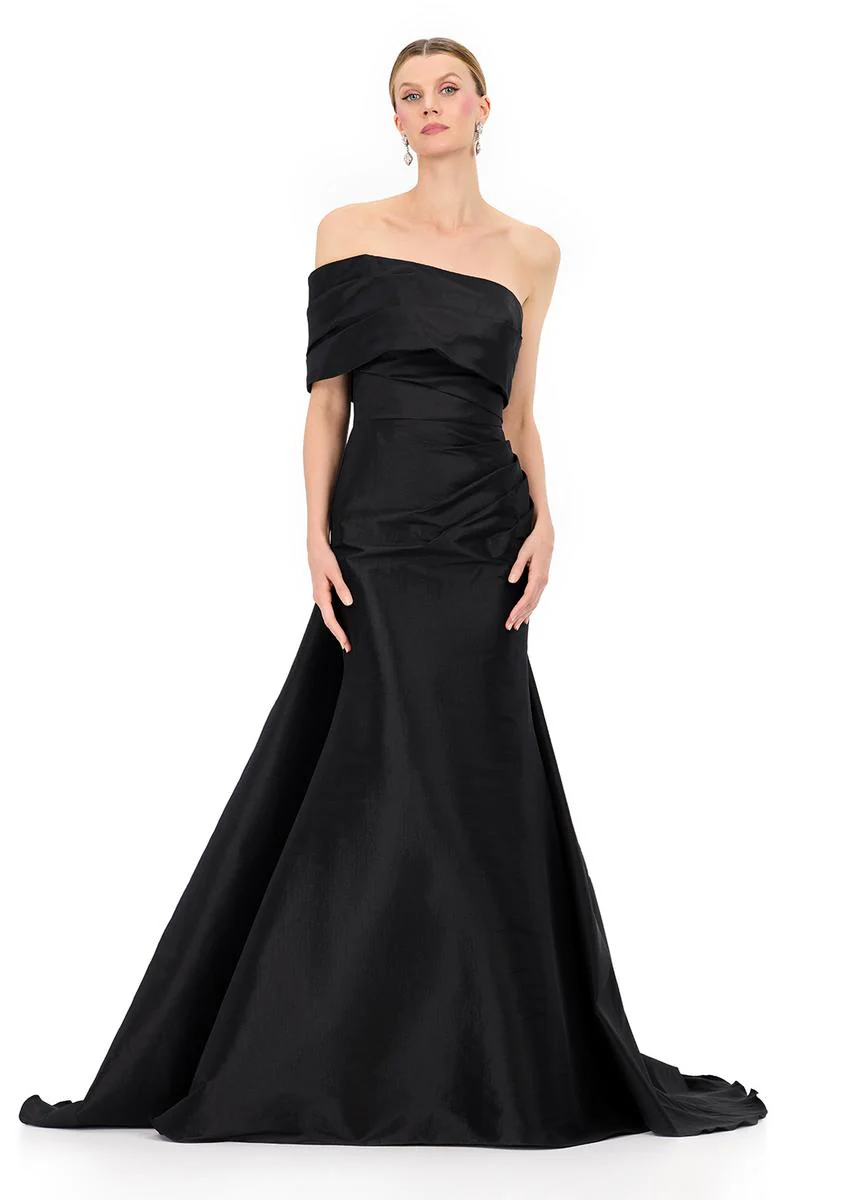 ASHLEYlauren One Shoulder Bow Detail Fitted Dress E12323 - Image 5