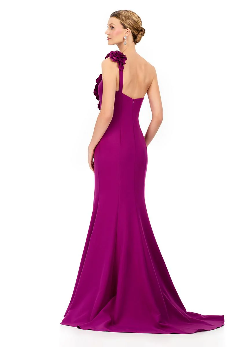 ASHLEYlauren One Shoulder 3D Applique Fitted Dress E12245 - Image 6