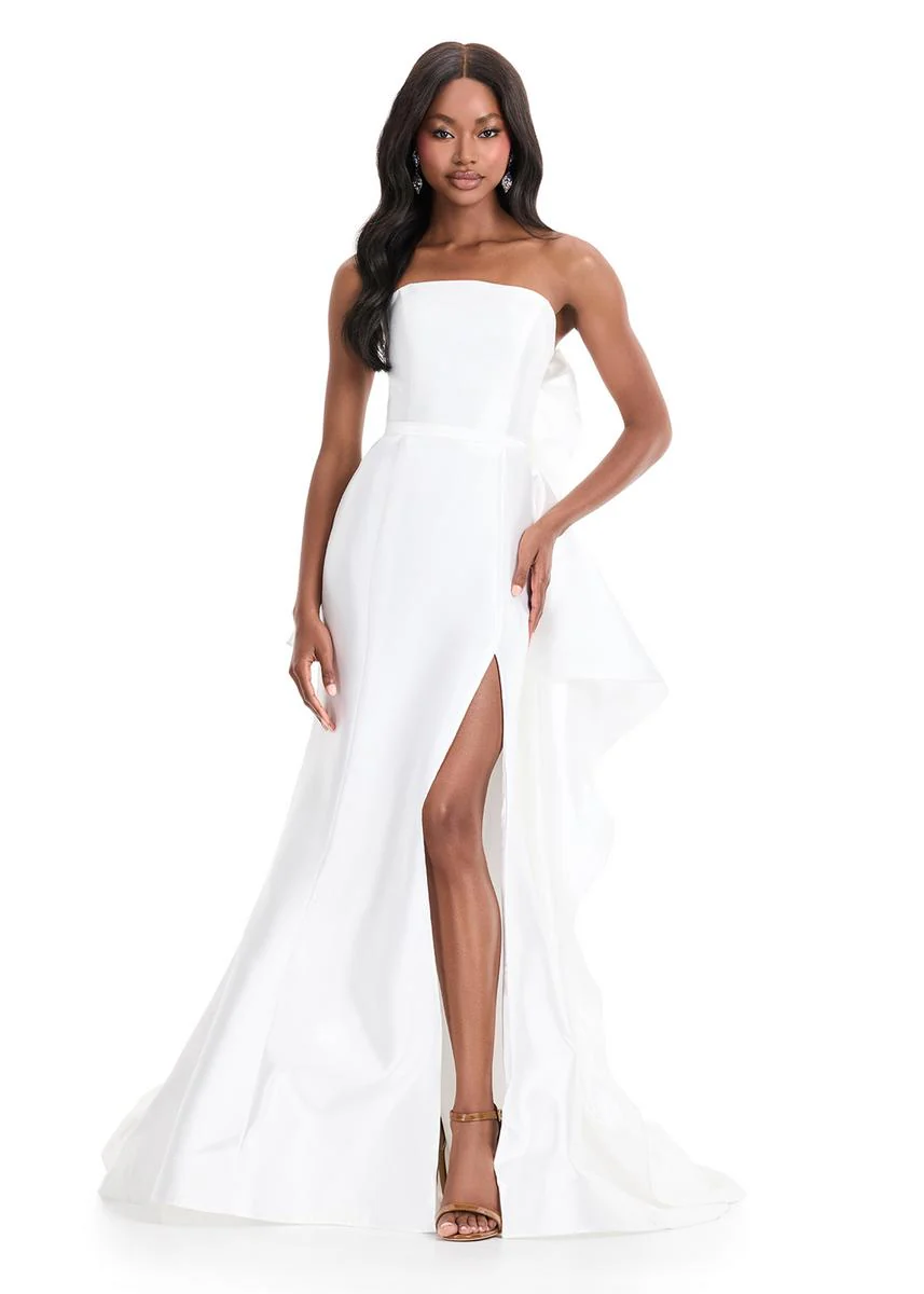 ASHLEYlauren Strapless Mikado Bow Dress 11866 - Image 11