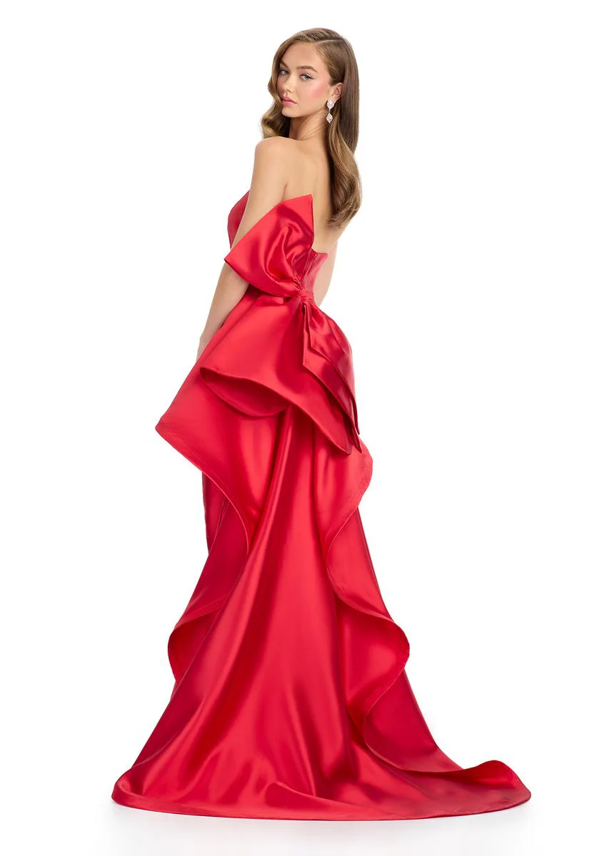 ASHLEYlauren Strapless Mikado Bow Dress 11866 - Image 5