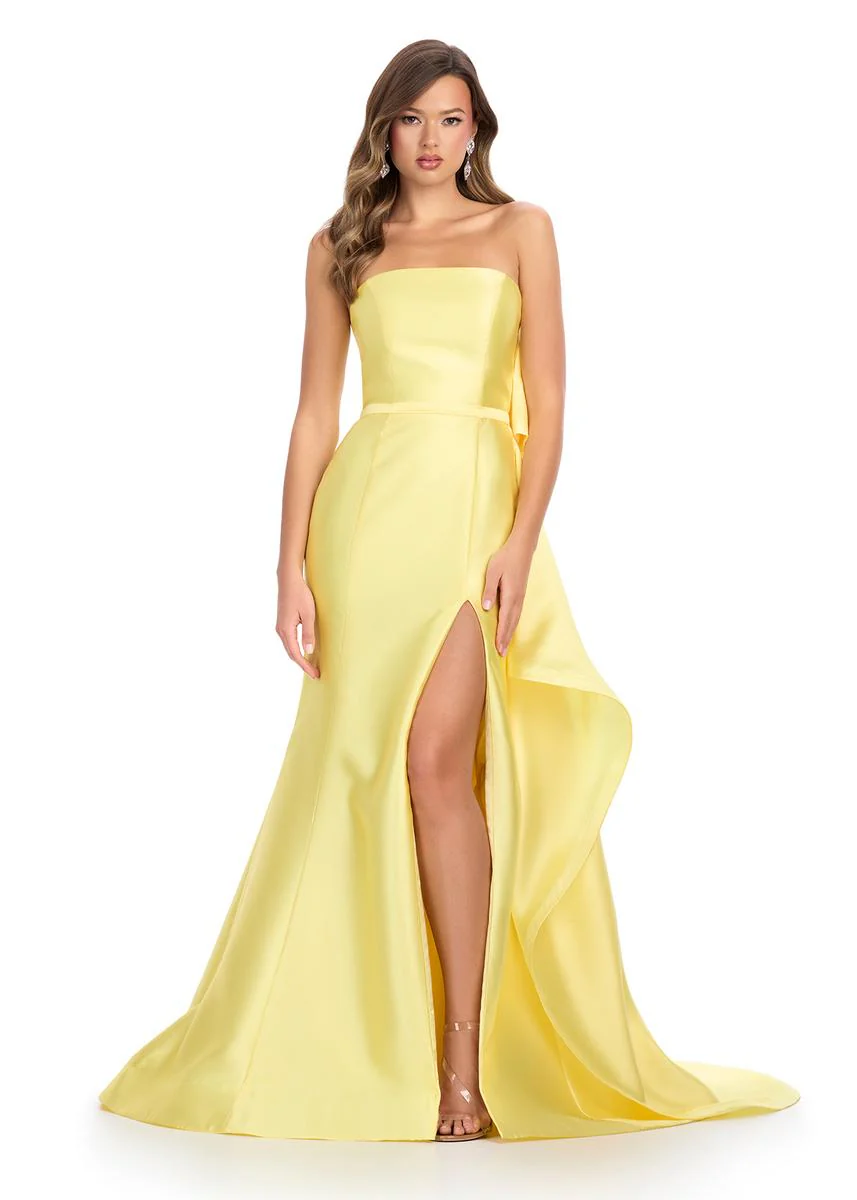 ASHLEYlauren Strapless Mikado Bow Dress 11866 - Image 6