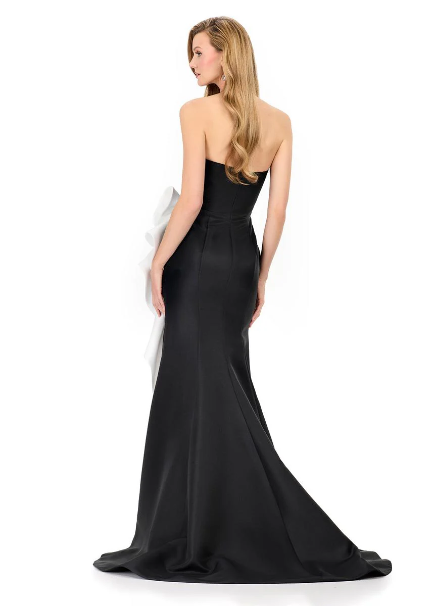 ASHLEYlauren Strapless Ruched Taffeta Evening Dress E12216 - Image 2
