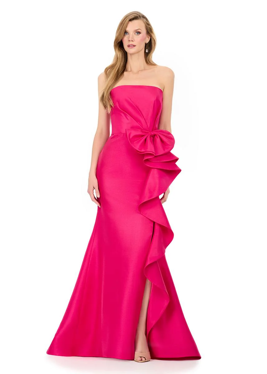 ASHLEYlauren Strapless Ruched Taffeta Evening Dress E12216 - Image 5